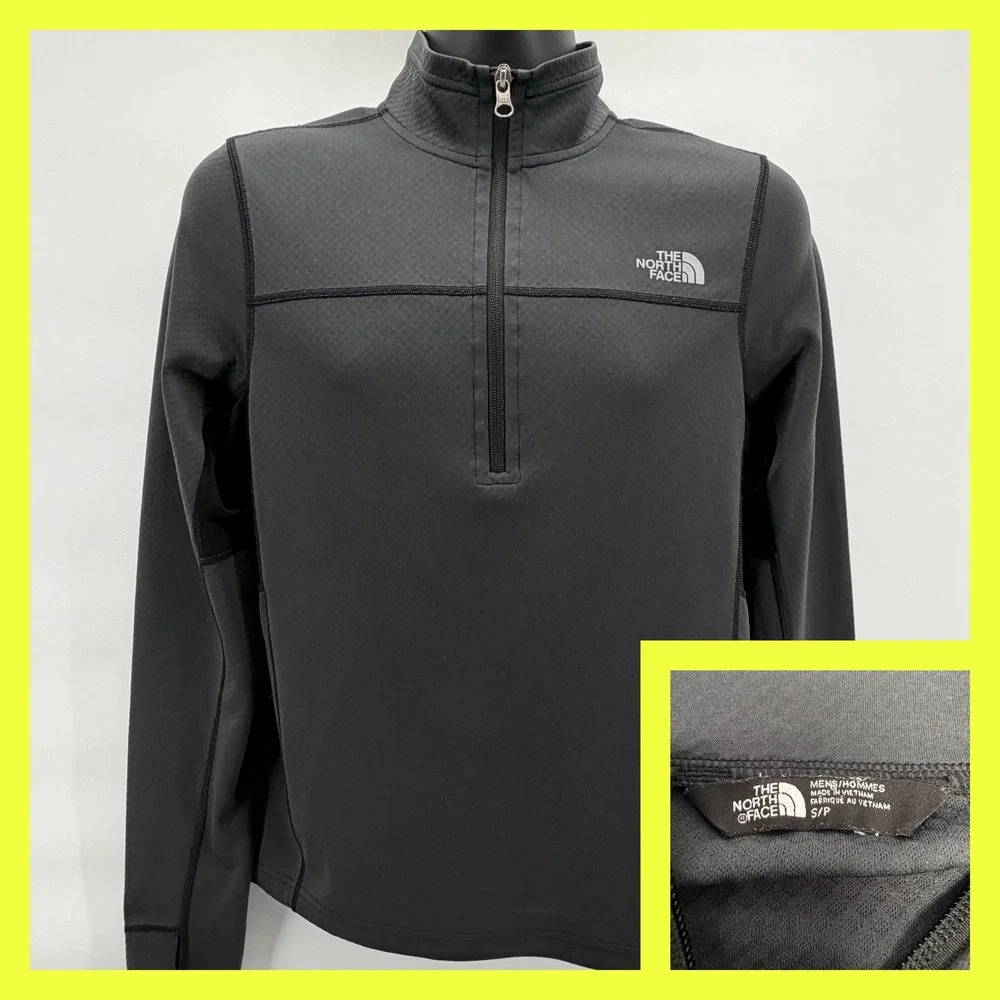 The North Face Men's FlashDry 1/2 Zip Pullover‎ Jacket Charcoal Grey Small S/P